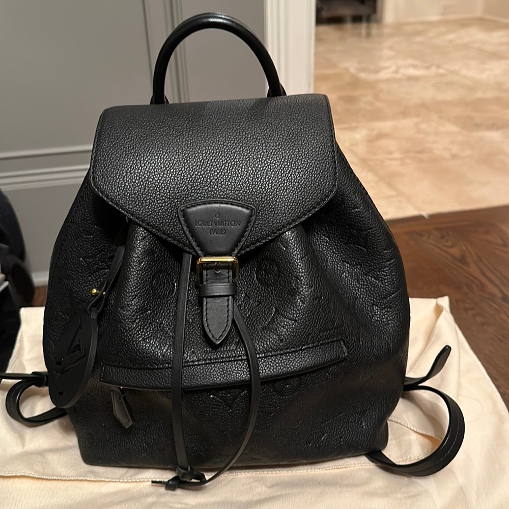 Louis Vuitton Black Pebbled Leather Backpack